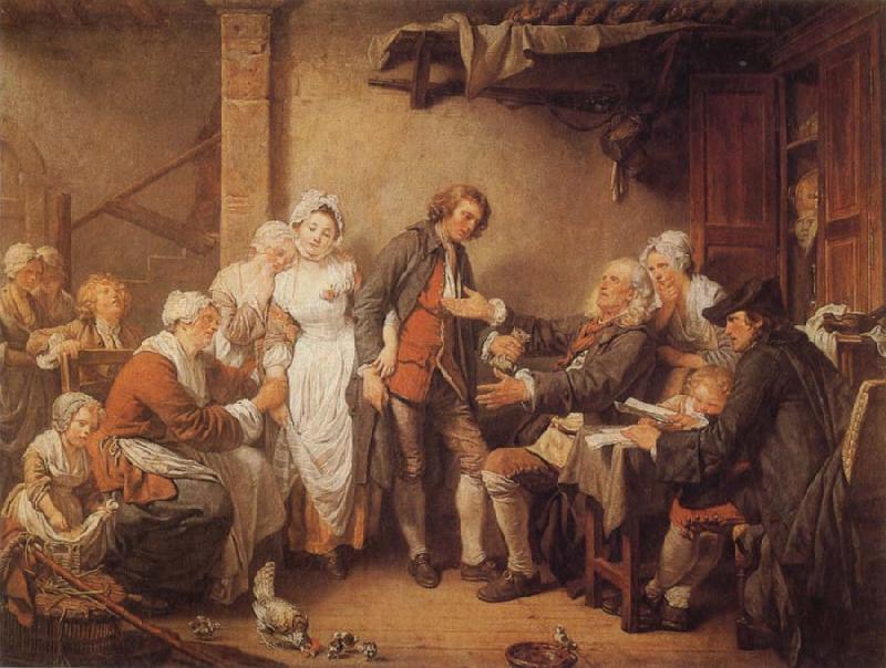 Jean-Baptiste Greuze L'Accordee du  Village Sweden oil painting art
